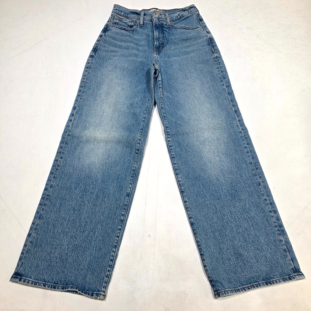Madewell The Perfect Vintage Wide-Leg Jean Women 25 Blue High Rise Denim CKP4974